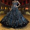 Spring and Summer New European and American Women's Clothing Bronzing Leaf Pendulum Sexy Dress Trailing Banquet Evening Dress