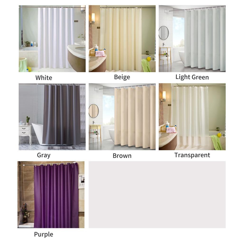 Solid Shower Curtain 6 X 6 FT Bath Curtains With 12 Metal Grommets and Hooks Waterproof PEVA