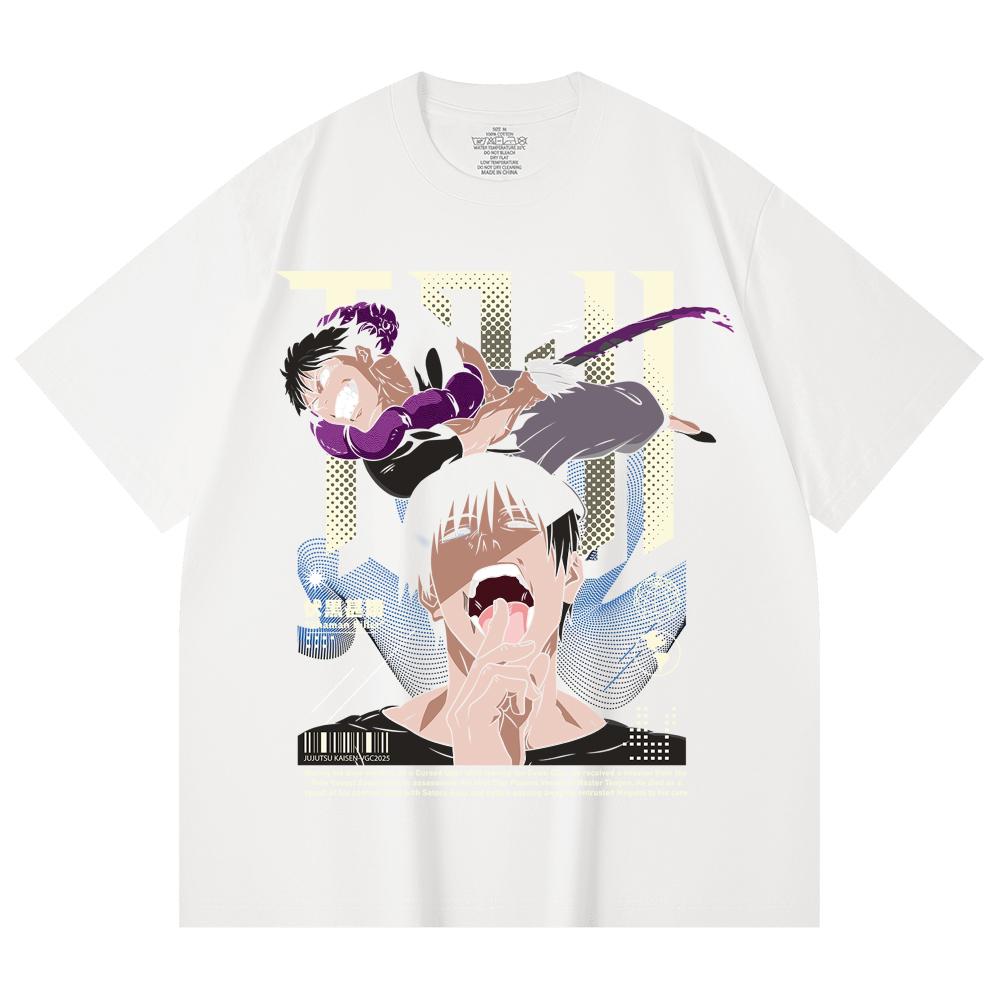 230 Gsm 100% Cotton Jujutsu Kaisen V47 Toji Print Unisex Heavy Cotton T Shirt