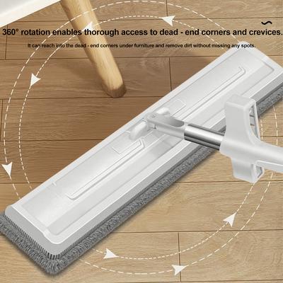 Großer 42cm Flachmopp Selbstenthaltenes Schieben 360° drehbarer Bodenmopp Mikrofaser Faul Kein Händewaschen Boden Schwebemopp Haushaltsreinigungswerkzeuge