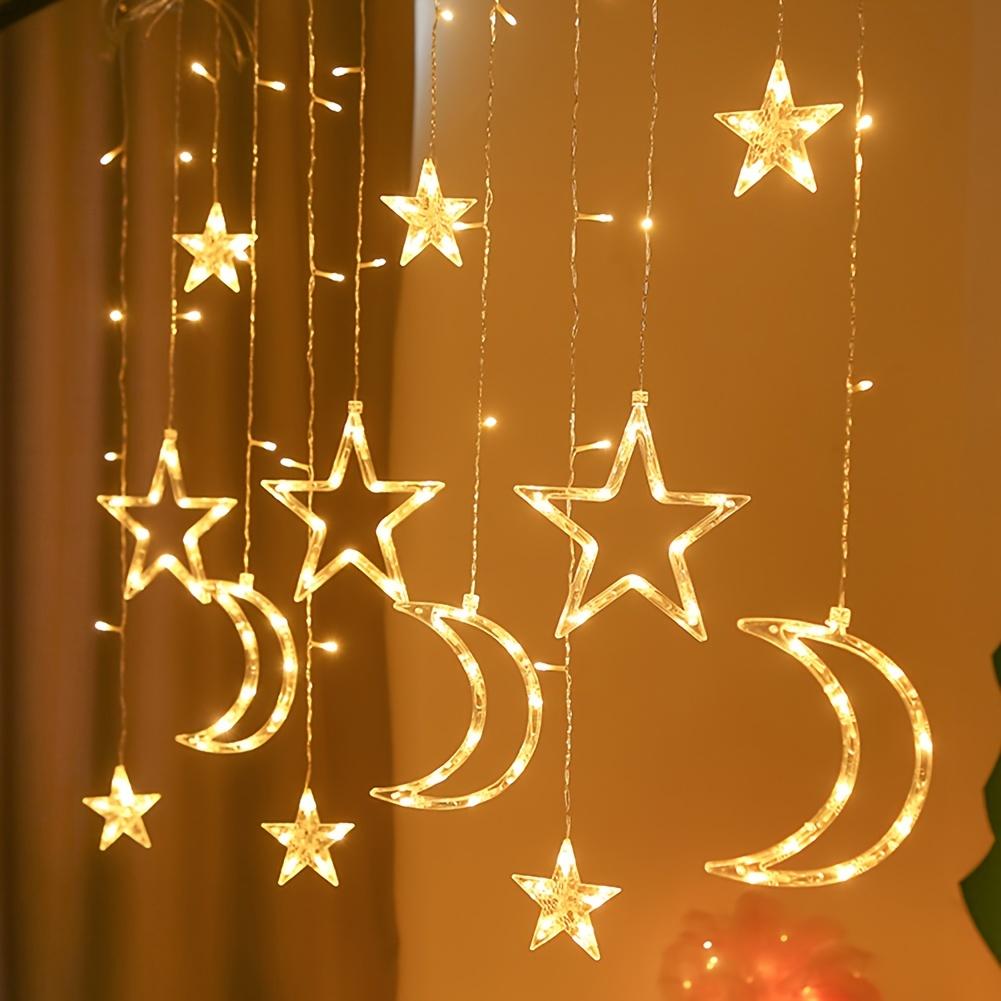 LED Atars Moon Curtains Lanterns Wreaths Christmas Lights Hanging Ropes Rooms Families Weddings Parties Windows Decorative Light