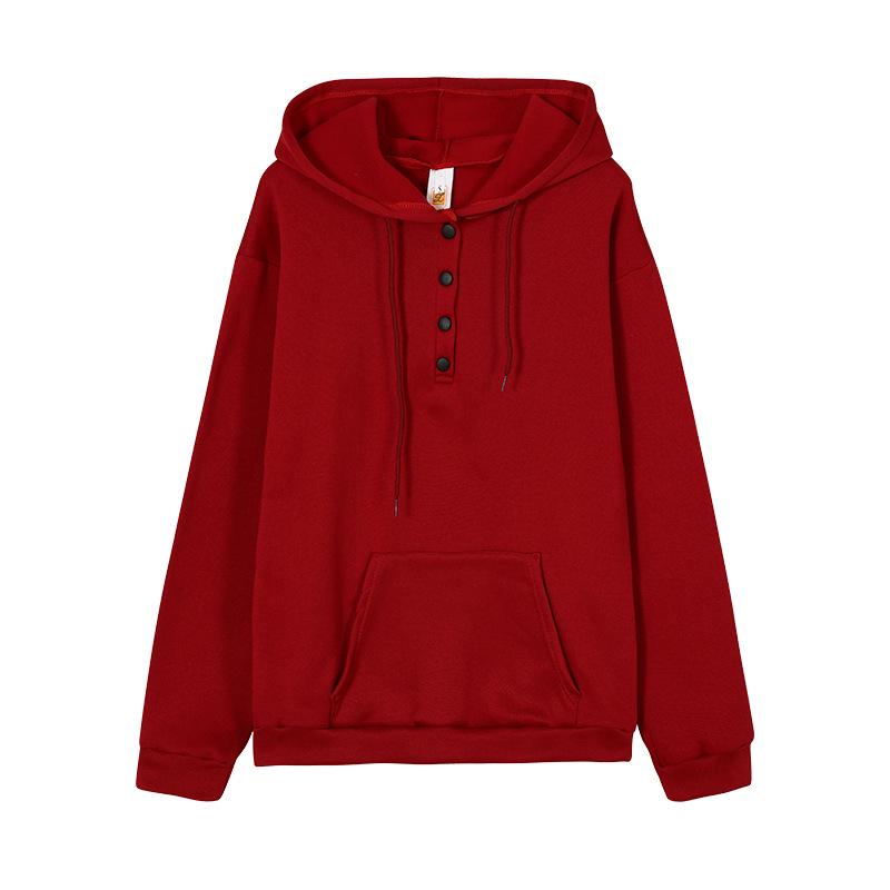 2024 Fall Women's Casual Loose Hooded Drawstring Sweatshirt with Pockets