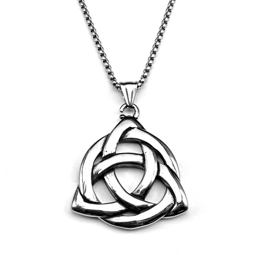 Esthetische Holle Oneindigheid Drie-eenheidsknoop Hanger Ketting voor Vrouwen Mannen Roestvrij Staal Heks Keltische Ierse Knopen Ketting Sieraden
