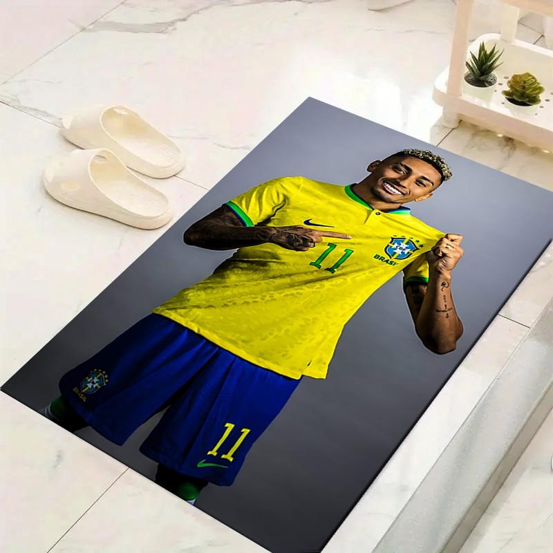 1pc Football Player Victory Rug, Office Carpet Indoor Outdoor Entrance Doormat, Non-Slip Soft And Comfortable, Living Room. DT707068
