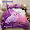 Owl Pattern Bedding Quilt Set Quilt Cover Pillowcase Home Decoration Birthday Gift (1 * Duvet Cover + 2 * Pillowcase, Without Core)