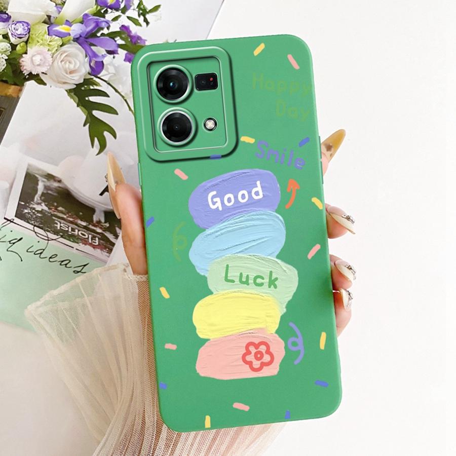 For OPPO Reno7 Reno8 4G Case Len Proective Back Cover Flower Bow Soft Silicone Funda for OPPO F21 Pro Reno 7 4G Shockproof Capa