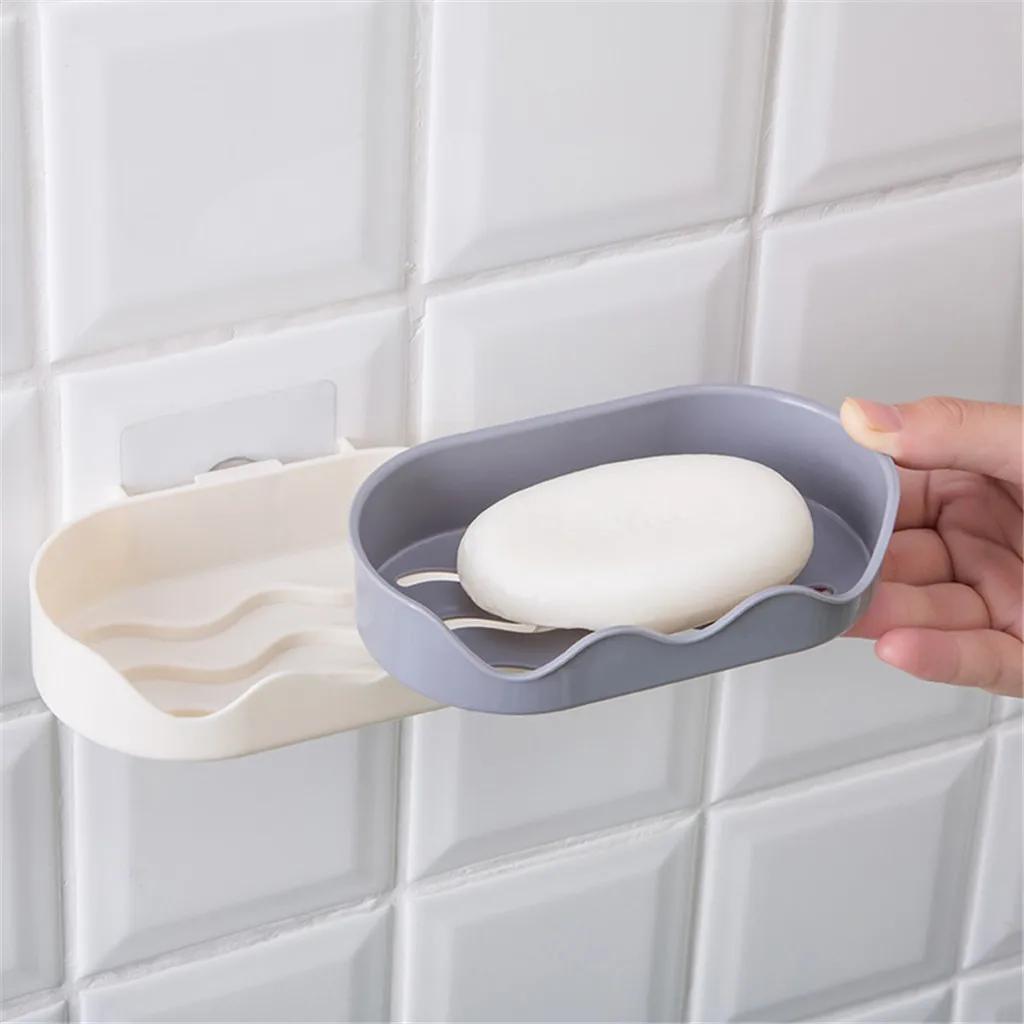 Creative Wave-Shaped Soap Holder Punch-Free Soap Dish Shower Soap Holder Draining Rack Wall Hanging Bathroom Accessories