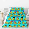 Couverture Canard en Caoutchouc Jaune Dessin Animé Animal Personnalisée Impression 3D Douce Polaire Flanelle Couvertures Chaudes pour Bureau Lit Canapé Couvre-lits