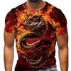Summer Dragon T-Shirts Animal 3D Print Men Women Round Neck Short Sleeve T Shirt Casual Hip Hop Top Harajuku Tees Man Clothing