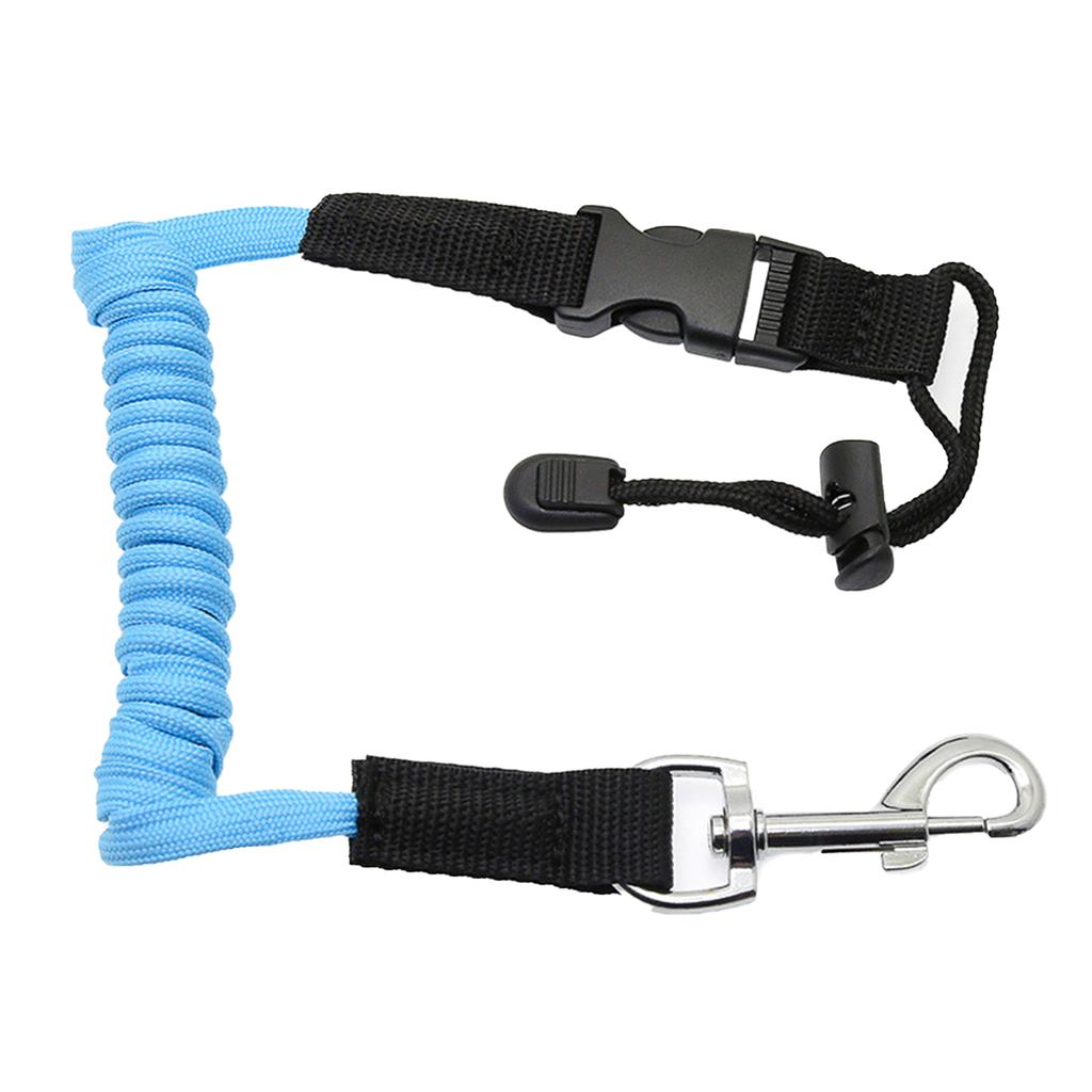 Veiligheidskoord Verstelbaar Kano Peddel Leash Gekruld Veiligheids Lanyard Riem met Karabijnhaak voor Kayak Bevestiging Surfen Fietsen