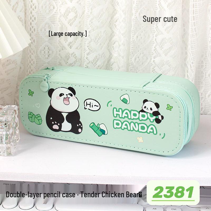 High-Capacity Double-Layer Cartoon Pencil Case - Cute & Functional Stationery Box for Students