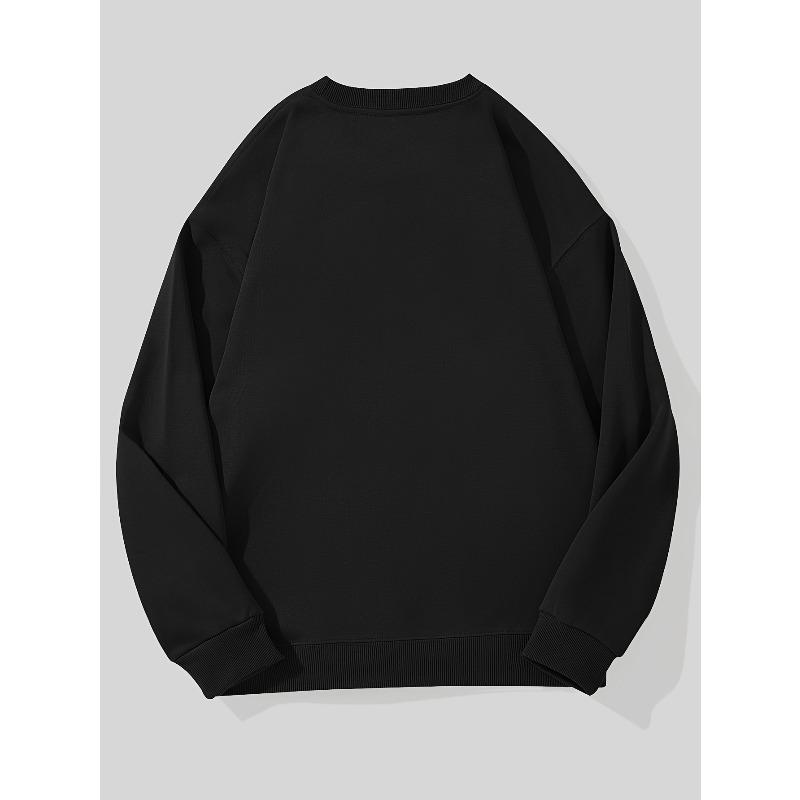 Men's Cartoon Gesture Pattern Casual Crew Neck Sweatshirt.