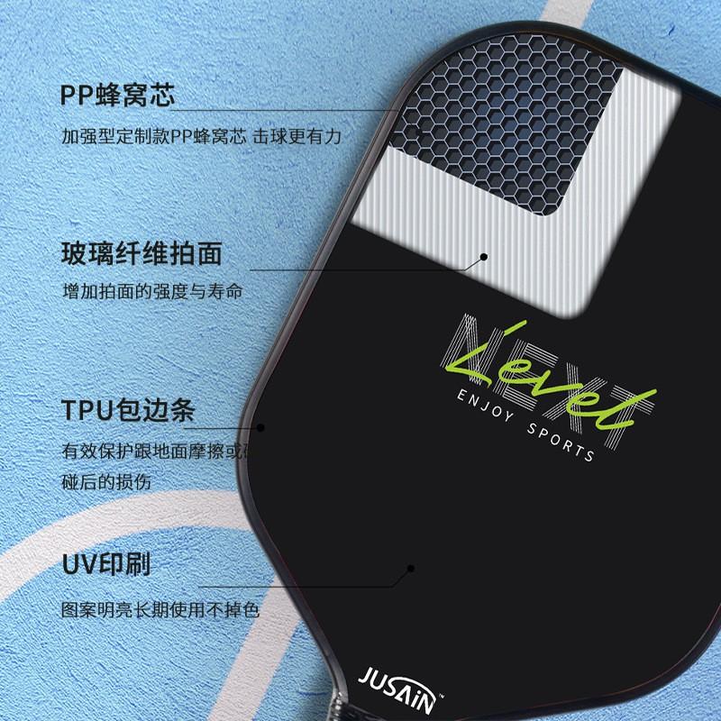 Pickleball Paddle With PP Honeycomb Core Fiberglass Face Lightweight Tournament Ready