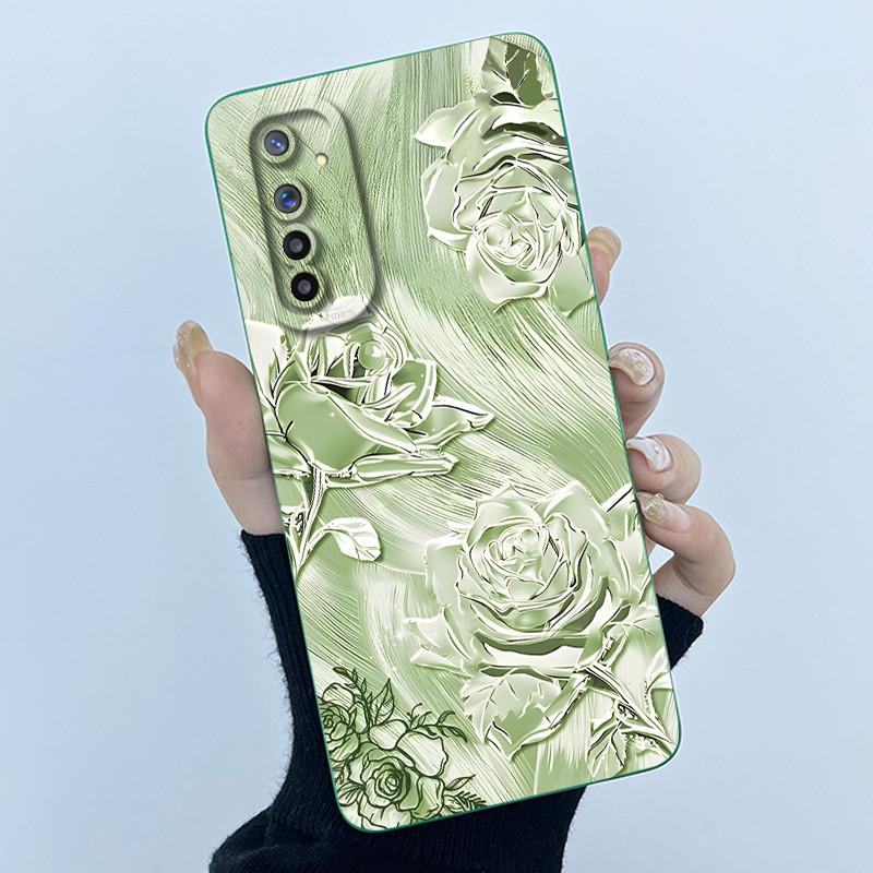 For Realme 6 Phone Case Realme 6s Cover Fashion Simplicity Oil Painting Flower Soft Liquid Silicone Shell For Realme 6 Pro Funda