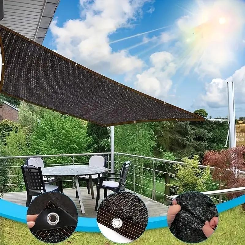 Yellow Black Shade Cloth Sunblock Mesh Cover Taped Edge With Grommets, Sun Net For Pergola, Plants Greenhouse, Gardens, Patio, C
