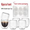 Shangqi 80ML Double Wall Borosilicate Glass Espresso Cups Set of 6