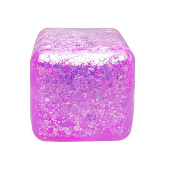 Decompression Glitter Cube Squeeze Toy Anxiety Relief Stress Cube Squeeze Sensory Toy Slow Rising Office Workers Relaxation Stress Ball