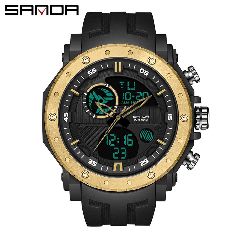 Sanda Dual Display Student Sports Men's Waterproof Multifunctional Electronic Watch