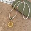 Exquisite New Chinese Pearl Nceklace Zinc Zinc Alloy Pendant Vintage Sweater Chain  Hanfu