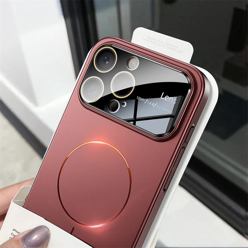 Luxury Camera Protection For Magsafe Phone Case for iPhone 16 15 14 13 12 11 Pro Max Magnetic Wireless Charging Shockproof Hard PC Cover