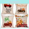 Chic Cotton Linen Pillow Case With Stunning Pumpkin Design For Autumn Ambiance