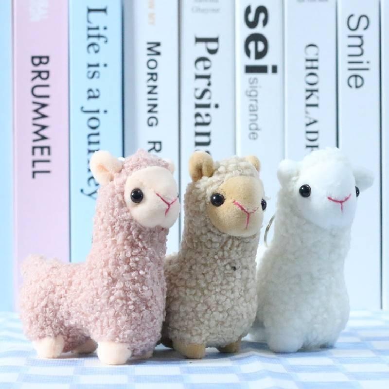 Cute Fluffy Sheep Plush Toy Keychain With Soft Pp Cotton Stuffing In Three Colors