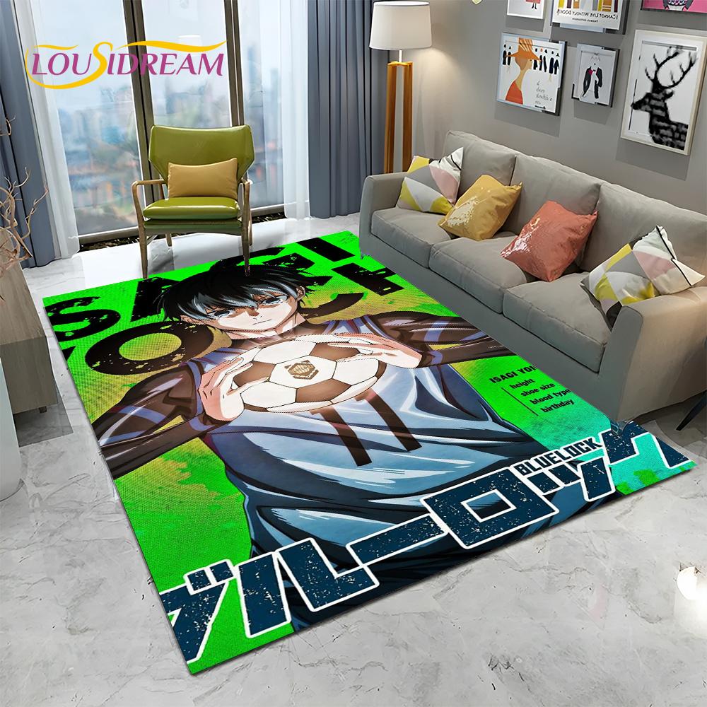 Cartoon Blue Lock Football Anime Carpet Rug for Home Living Room Bedroom Sofa Doormat Decor,kid Play Area Rug Non-slip Floor Mat