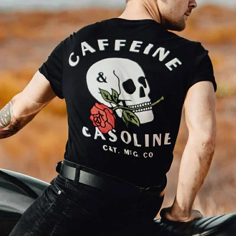 Harajuku Gothic Skulls Tshirts Men Loose Short-sleev Tops Oversized Hip-hop Punk Tee Male XS-4XL Tees Summer Ropa Hombre Tee