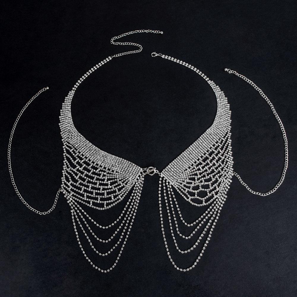 Elegant Angel Wings Diamond Tassel Body Chain for Women