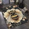 1 Stück Teppich im Retro-Stil mit Bienen- und Blumendruck, moderne Heimdekoration, Bereichsteppich, Wohnzimmer, Schlafzimmer, Bettseite, Sofa, Gang, Korridor, Bodenmatte