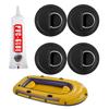 4Pcs D-Ring Patch for Inflatable Boat Kayak SUP Circular D-Ring Pad Stainless Steel D-ring Buckle PVC Patch Paddleboard Canoe Rafting Accessory