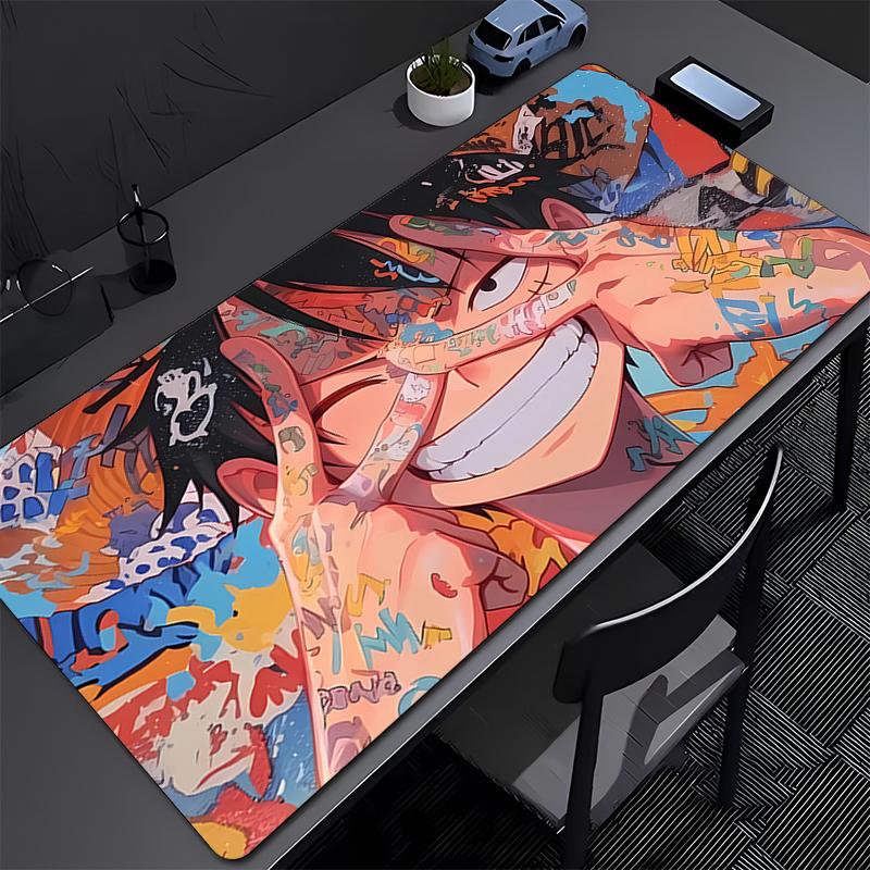 E-sports Mouse Pad Office Laptop Computer Smooth Flexible Rubber Gamer PC Computer Keyboard Pad One Piece Luffy 90x40cm Mosuepad