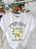 T-shirt à Manches Courtes et Col Rond Imprimé Citron Vif pour Femmes Décontracté Été Printemps Haut Vêtements Confortables pour Dames Tendance