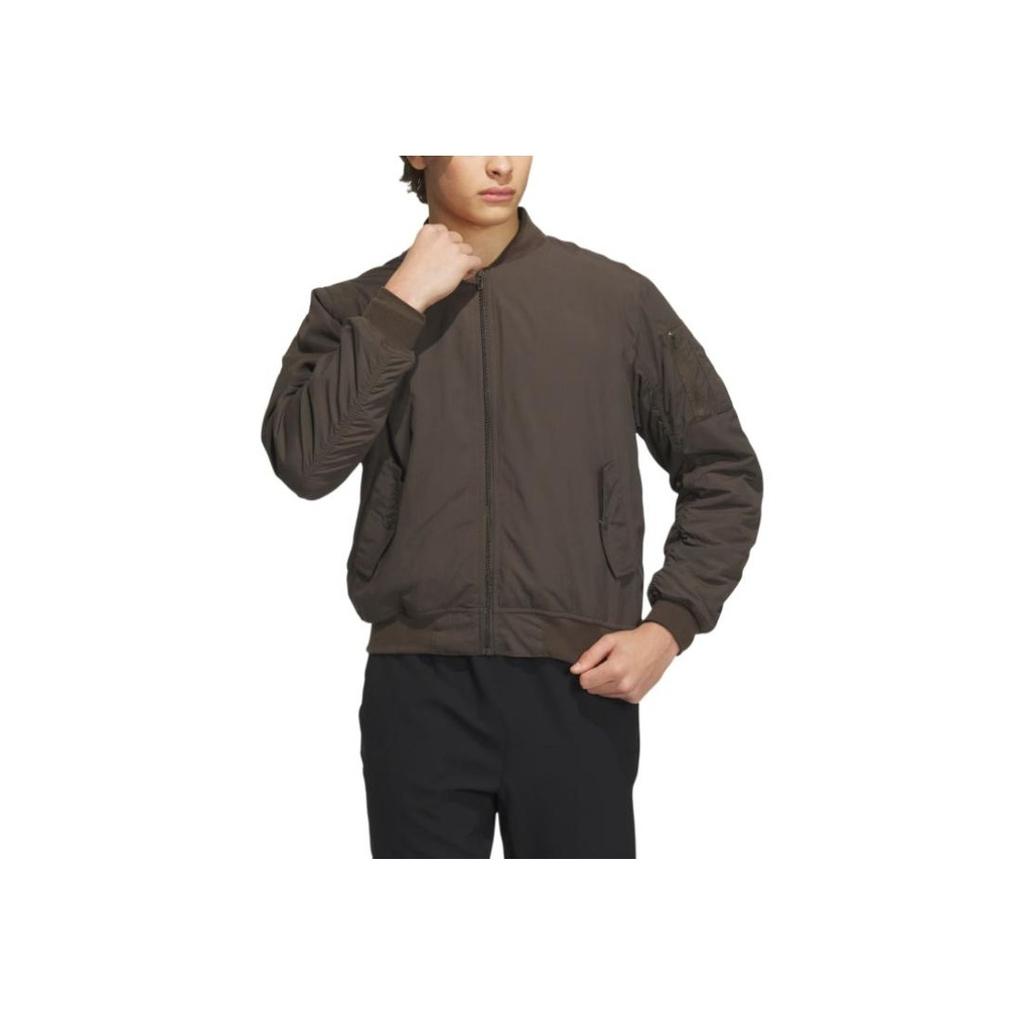 adidas Bomberjack Effen Pasvorm Rits Lange Mouw Sportjack Heren Jassen Donker Olijfgroen IT6070