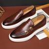 Meeste vabaajajalatsid Mood Nahk Mehed Retro Briti Stiilis Loafers Meeste Kleitjalatsid Õuekorterid Mungakingad