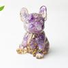 Klein Frans Bulldog Hars Ornament Met Wit Kwarts En Unieke Kunst Voor Woonkamer Display