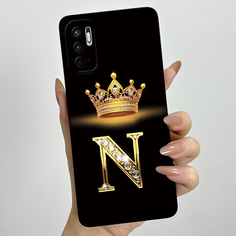 For Redmi Note 10 5G Note 10T 5G Fashion Initial Letter Couple Phone Case Redmi Note10 5G 10T Soft Silicone TPU Protective Case