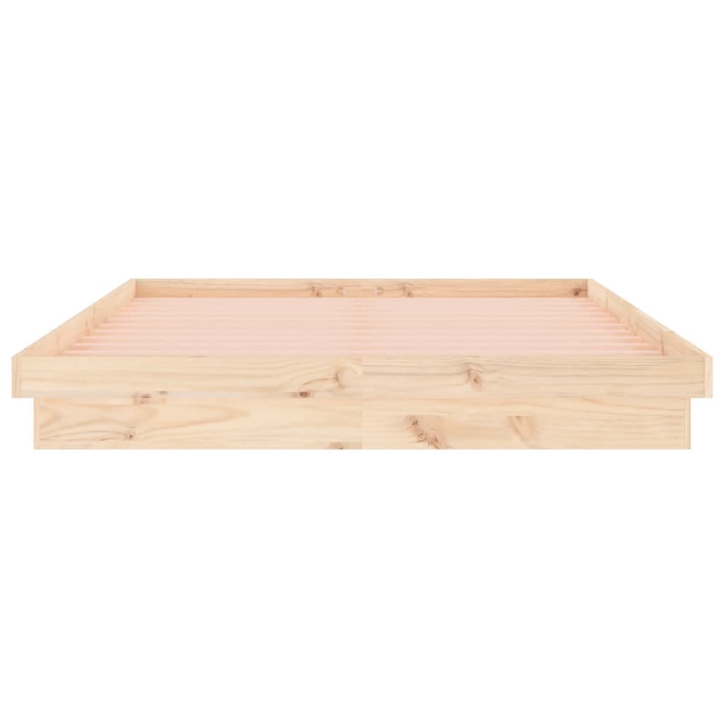 Vidaxl Bed Frame With LED, 120X200 Cm, Solid Wood
