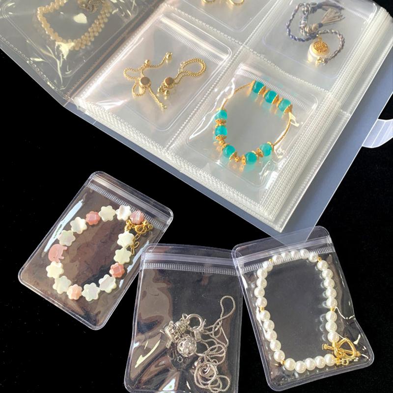 240Grid Transparent Jewelry Organizer Storage Albums Gift with Box Reclosable Necklace Rings Earring Bags Portable Jewelry Boxes