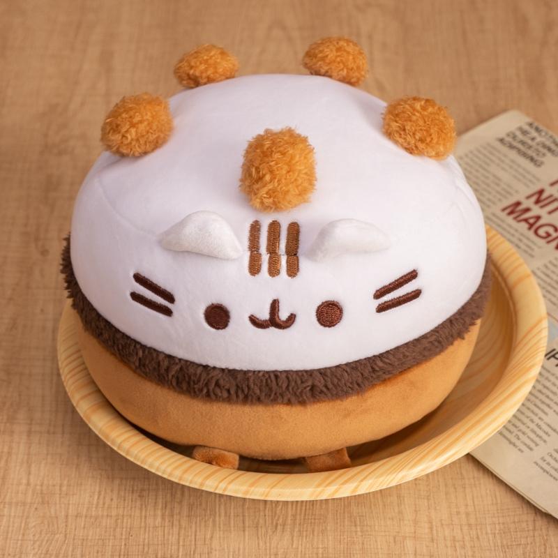 Uroczy Kot Ciasto Lodowe Pluszowe Zabawki Wypchane Miękkie Realistyczne Jedzenie Pudding Ciasto Poduszka Poduszka Zabawki dla Dzieci Dekoracja Domu