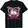 In October We Wear Pink Breast Cancer Heart Dragonflies T-Shirt