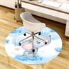 1PC Elephant Clouds Non-Slip Floor Round Carpet, Office, Family, Bedroom, Large Area Rug Indoor Rugs,  Durable Polyester-Z0405