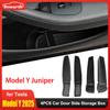 4Pcs For Tesla New Model Y Juniper 2025 Door Side Storage Box TPE Front Rear TPE Organizer Tray MY Launch Interior Accessories