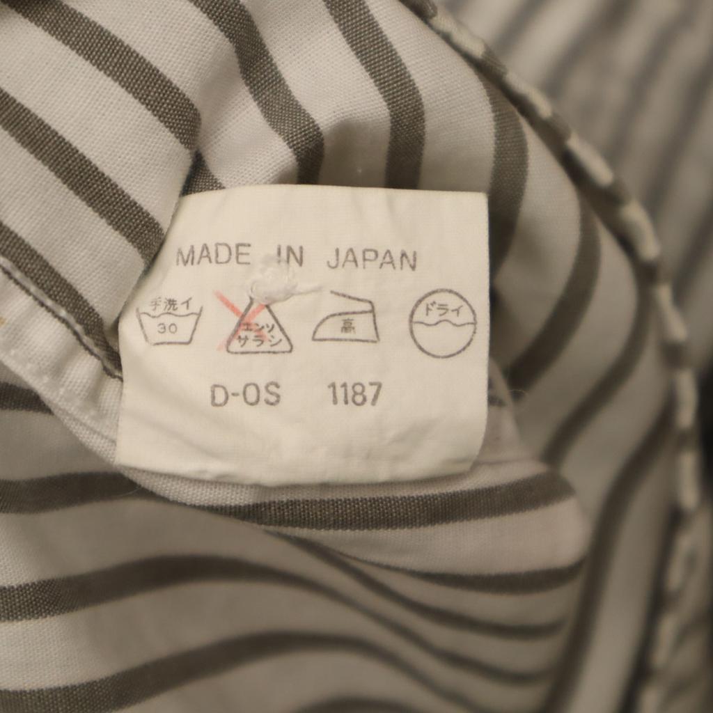Kenzo 90s Made In Japan Old Striped Pattern Long Sleeve Shirt 1 Gray Men's Used
