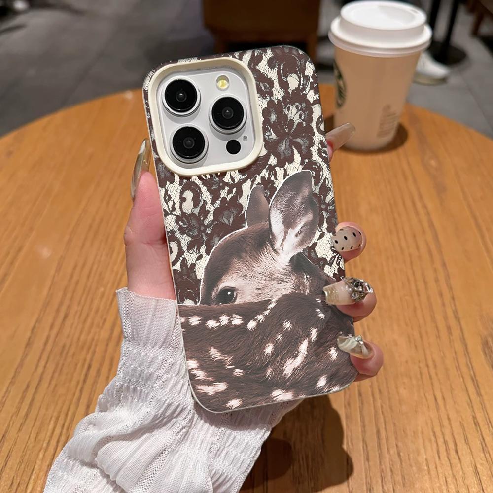 Pattern Deer Phone Case For Samsung S25 S24 S23 Ultra 24FE A56 A55 A53 A54 A34 A16 A35 A36 A26 A05S A06 A07 A15 A17 Cover Cases