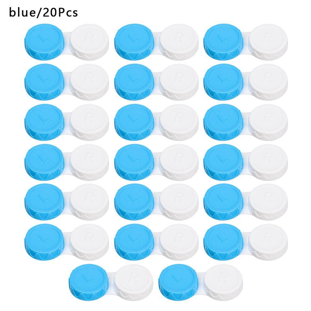 Kit 20 Pièces Mini Boîte Portable en Plastique Couleur Bonbon pour Lentilles de Contact Boîte de Trempage Support de Lunettes de Voyage