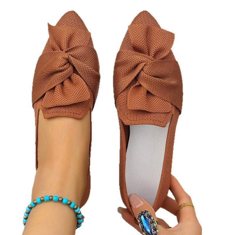 Women's shoes new spring and autumn pointed flat-soled single shoes fly-woven one-pedal casual flat heel