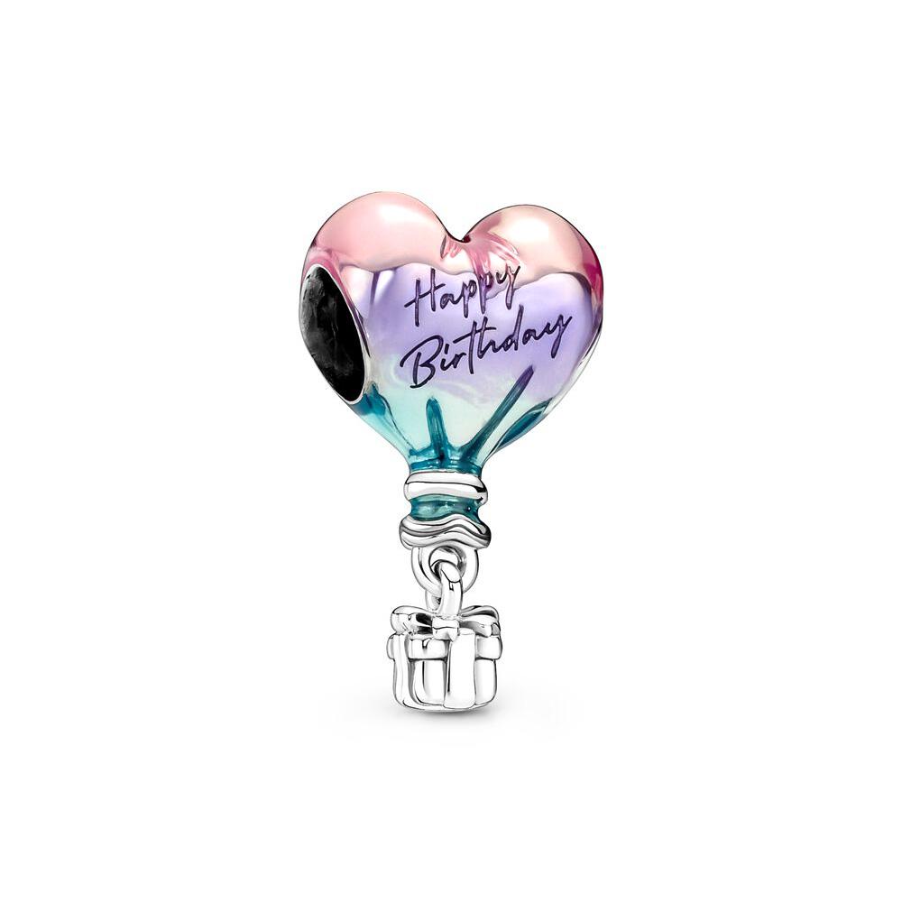 S925 Silver Pave and Star Congratulations Birthday Hot Air Balloon Charms Fit Original Bracelet DIY for Women Birthday Gifts