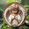 Hand Painted Metal Wall Art Tin Painting Home Decor 20x20cm