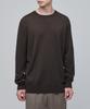 Merino Wool Blend High Gauge Crew Neck Knit [Dark Brown]